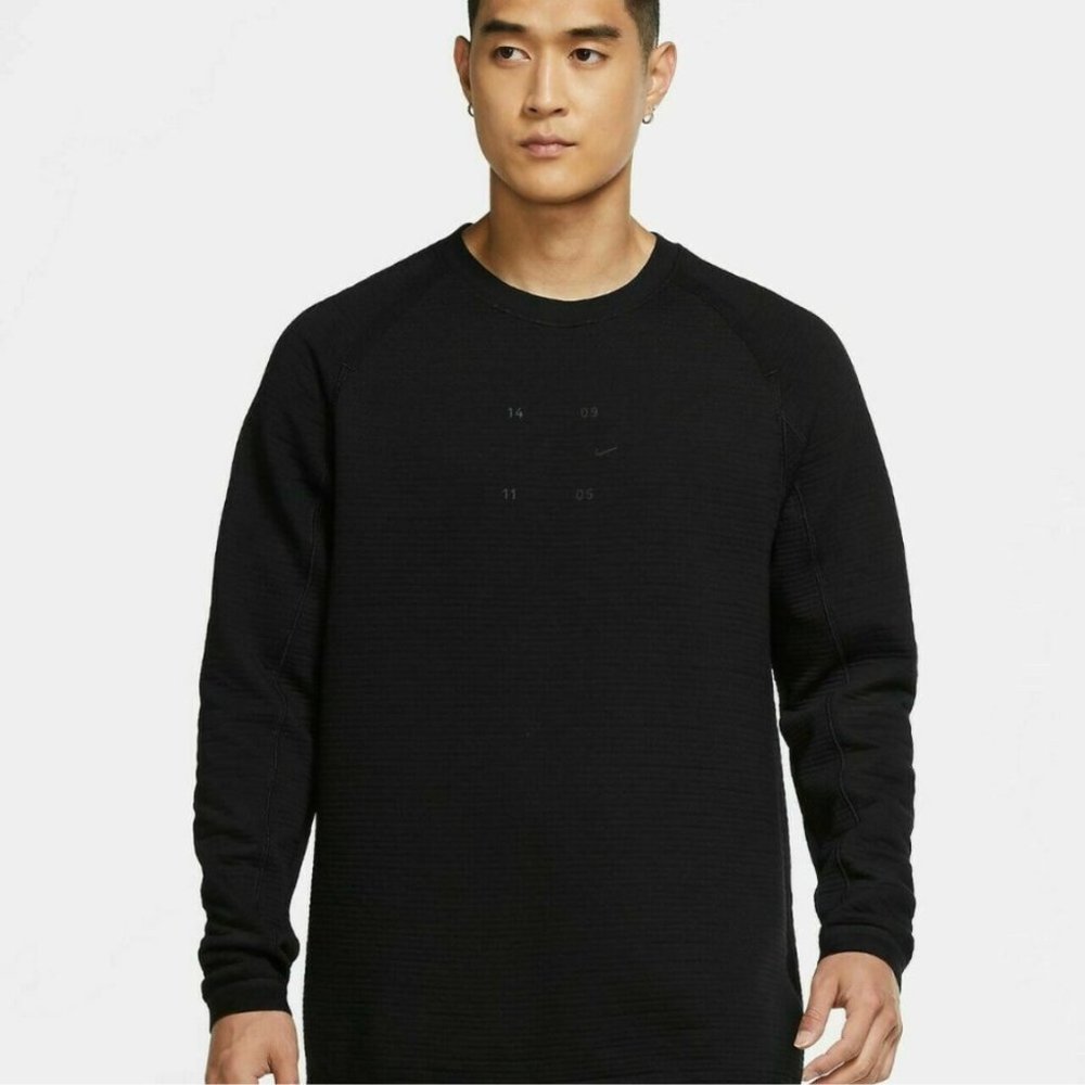 Nike Sportswear Tech Pack Crew waffle crewneck sweatshirt pullover Black Medium